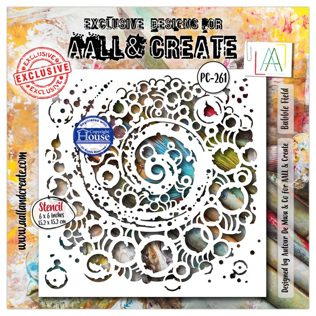 AALL & Create PC-261 Bubble Field sjablong 15x15 cm