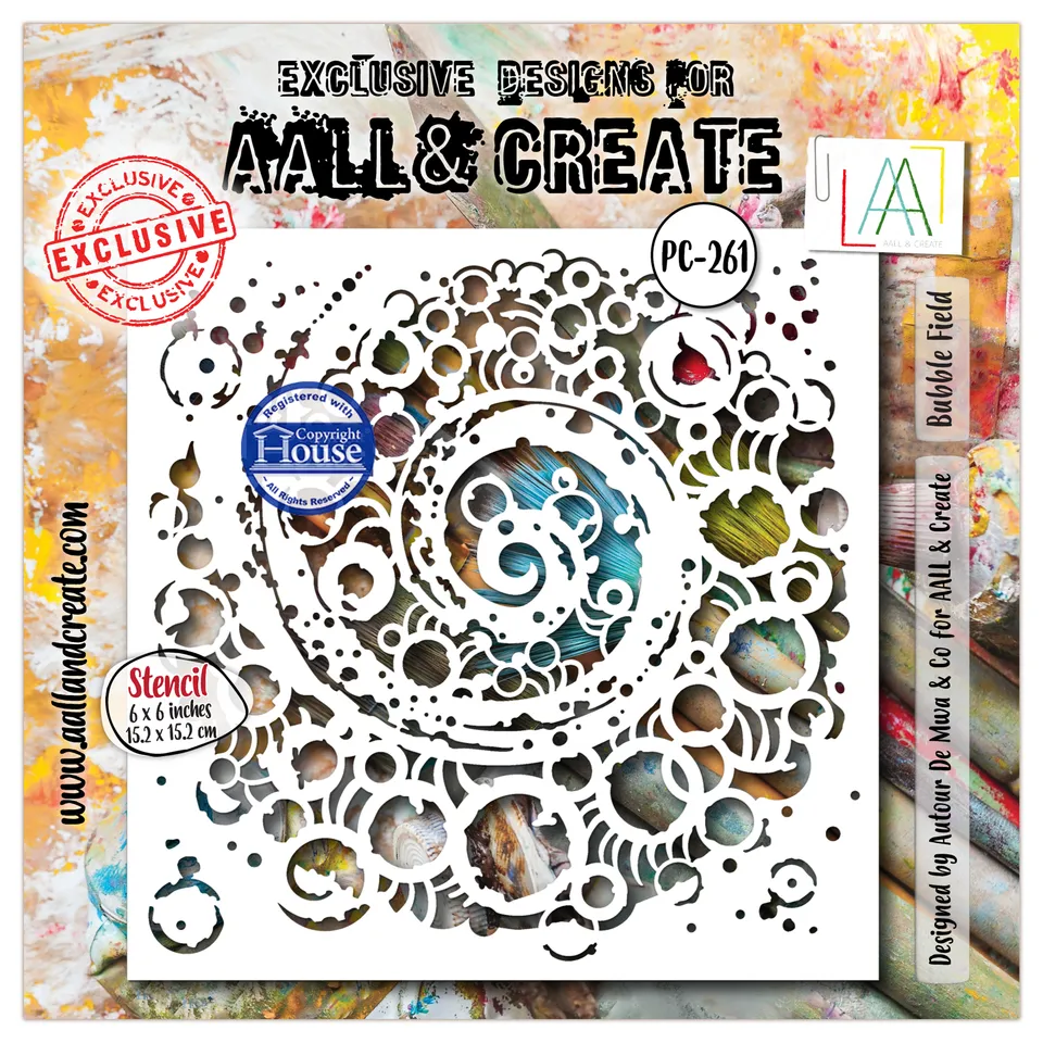 AALL & Create PC-261 Bubble Field sjablong 15x15 cm