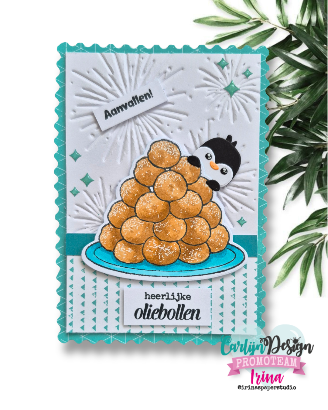 CarlijnDesign Oliebollen CDST-0189 stempel A6 nyttår