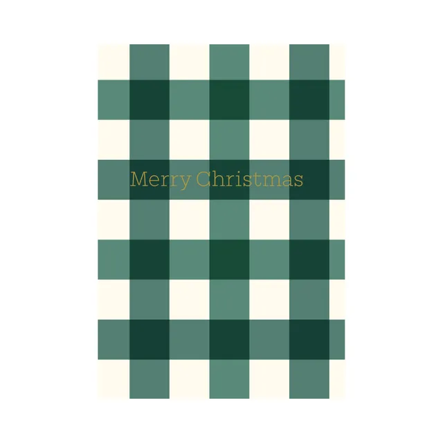 KaiserCraft Christmas Gingham Green julekort 5x7" med konvolutt