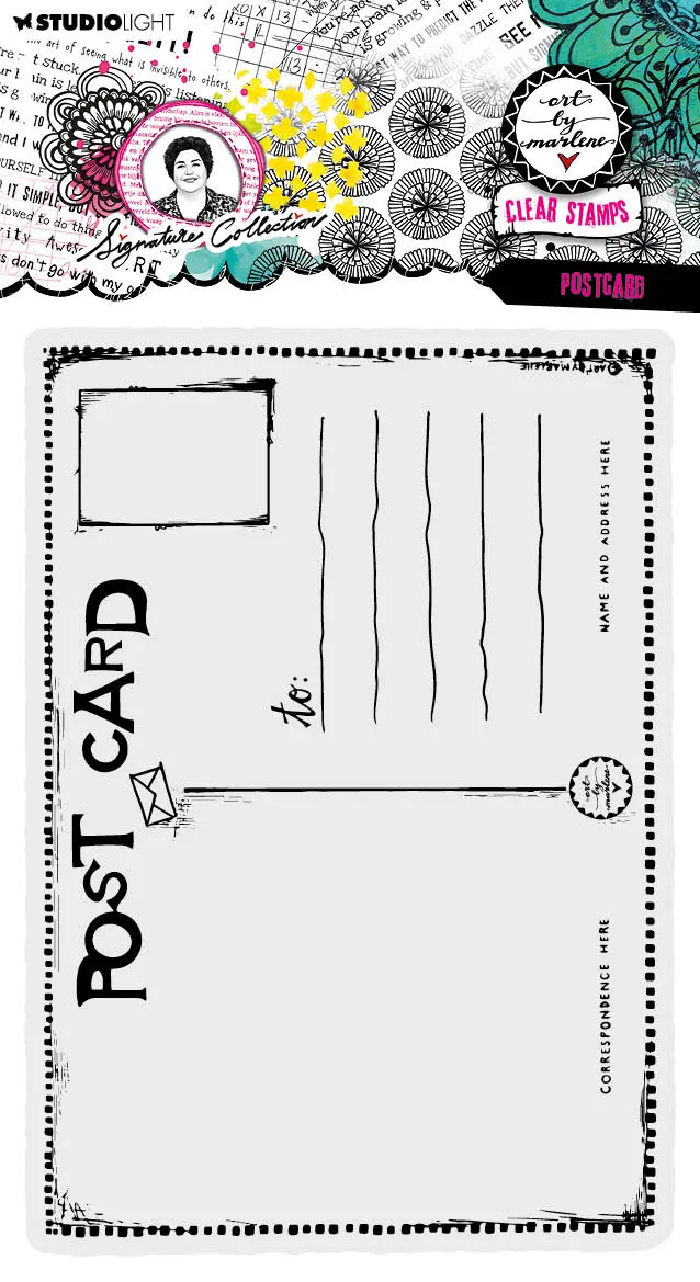 Studio Light Art by Marlene Signature clear stamp Post Card