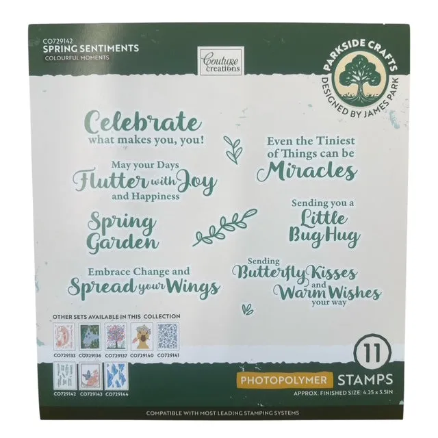 Couture Creations Colourful Moments Spring Sentiments clearstempel flora