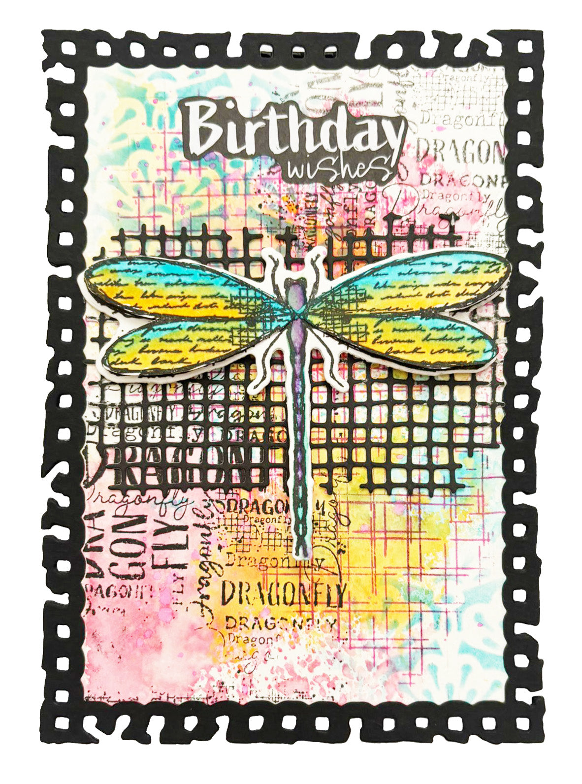 Studio Light Hazel Eaton Dragonfly Dreams Grunge Grid klarstempel