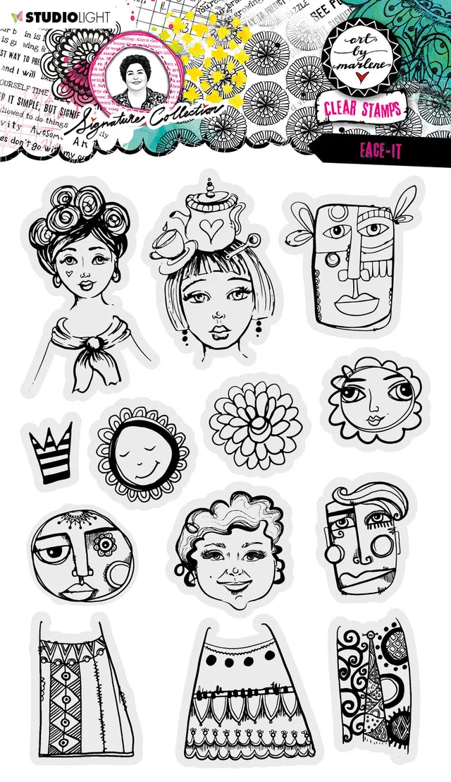 Studio Light Art by Marlene Face-it stempel ansikt A5