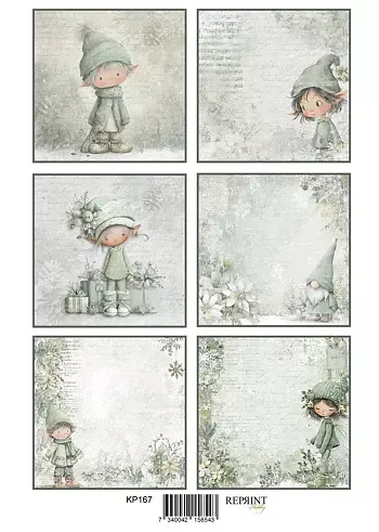 Reprint Home for Christmas Elf tags klippark A4