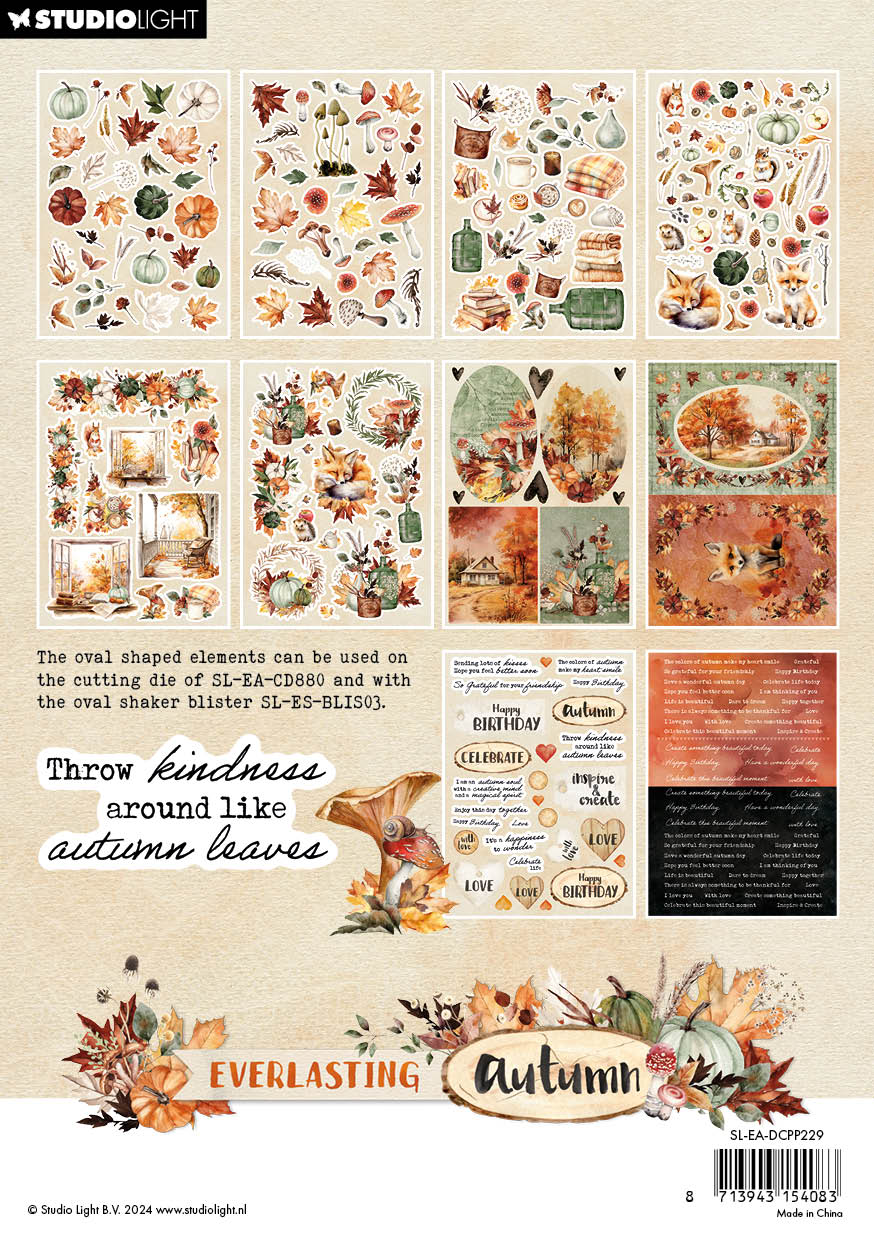 Studio Light Everlasting Autumn die-cut papirblok høst