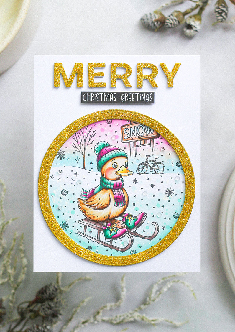 Studio Light Essentials Duck on a sleigh julestempel and