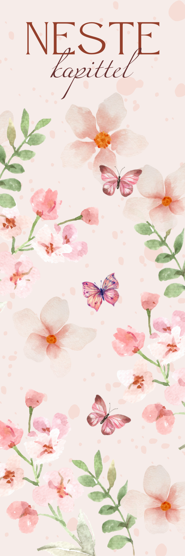 Papirglede Bokmerke Rosa Sommerfugler 1 Neste kapittel