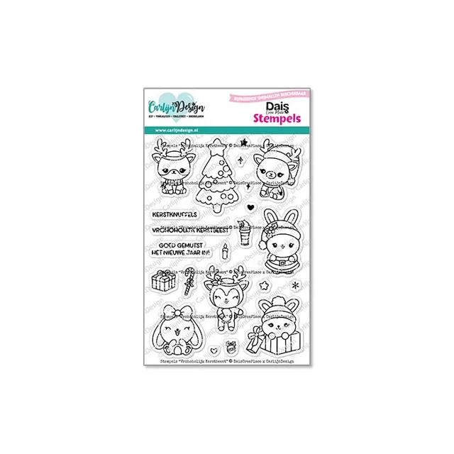 CarlijnDesign Vrohoholijk CDST-0151 stempel jul A6 kawaii