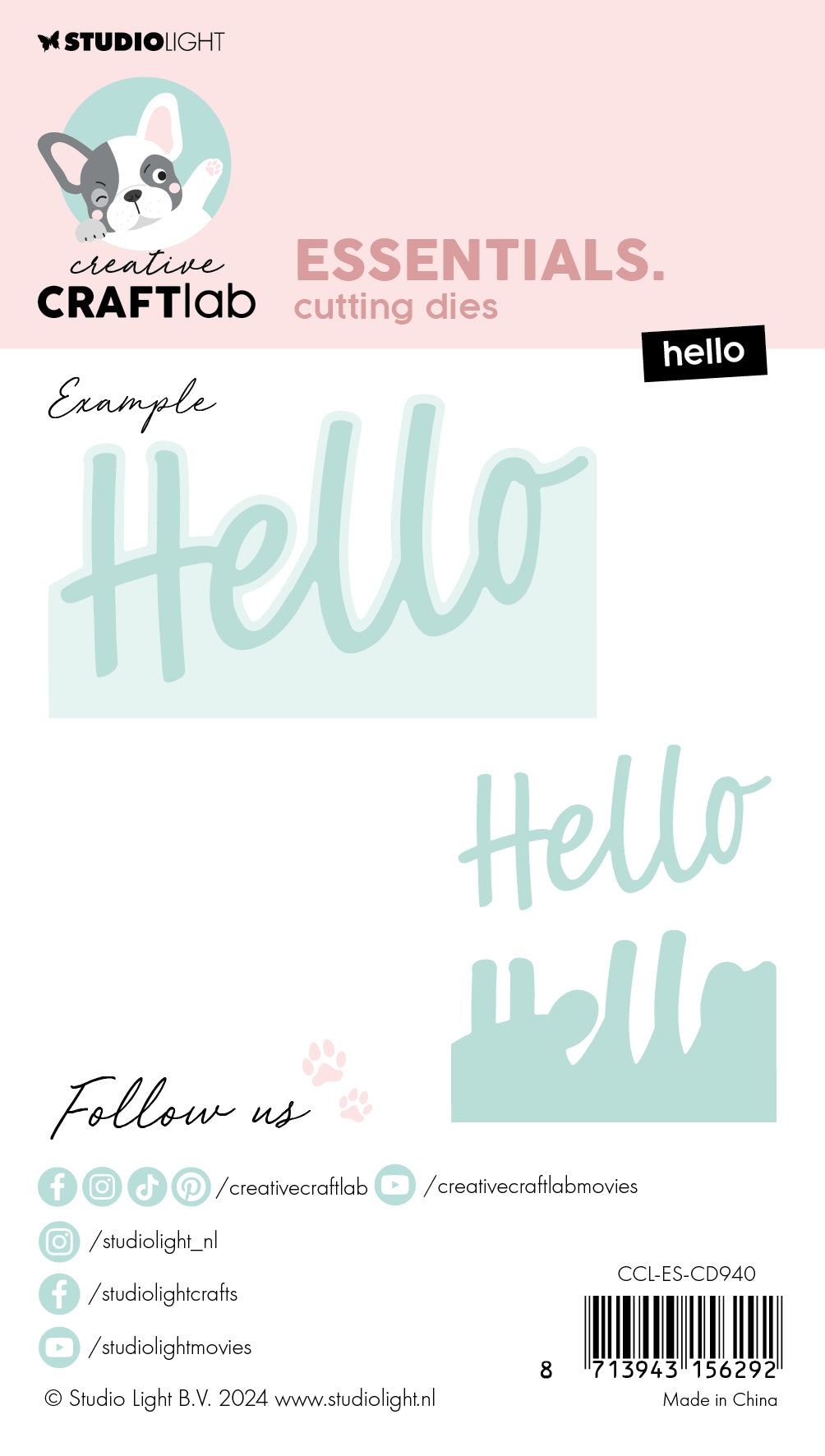 Studio Light Creative Craftlab dies hello tekst