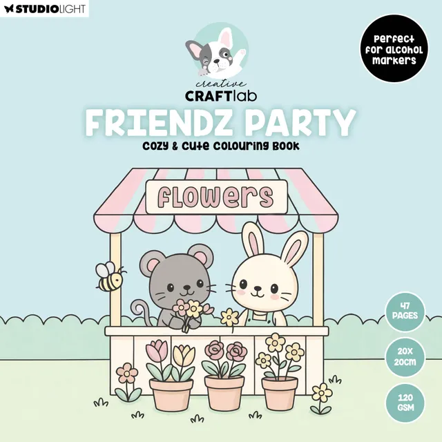 Studio Light Friendz Party fargeleggingsbok 47 ark