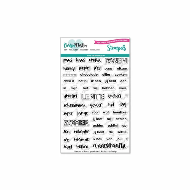 CarlijnDesign Zonnige teksten CDST-0023 stempel A6 sommer