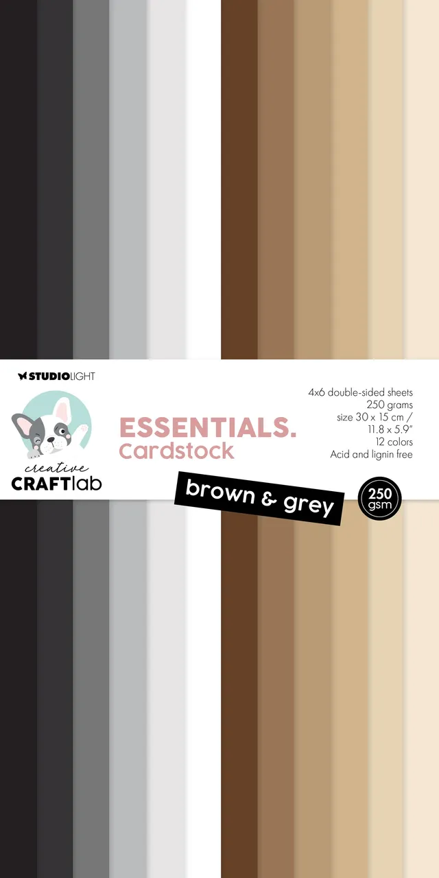 Studio Light Creative Craftlab papirblokk brun og grå