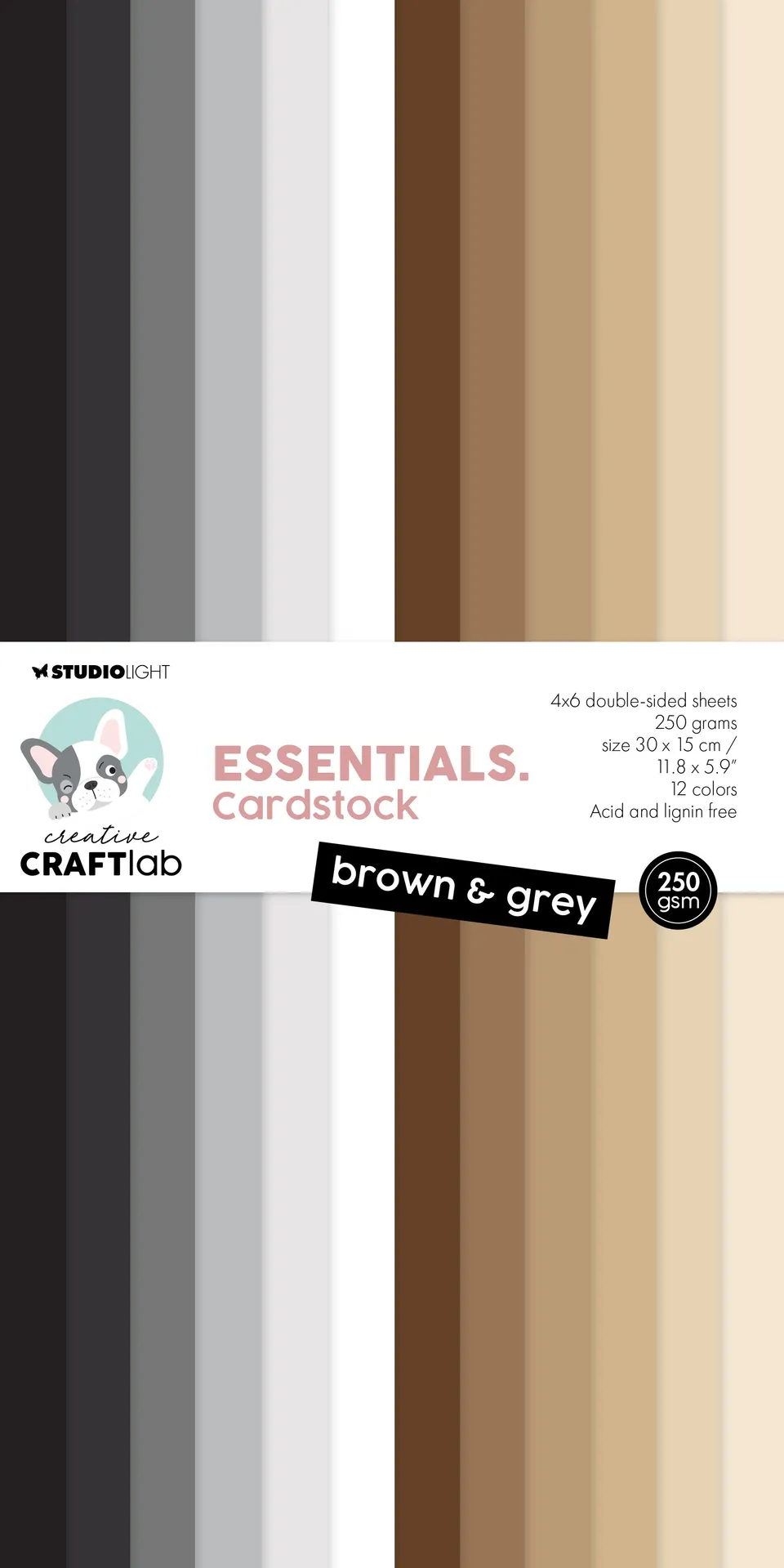 Studio Light Creative Craftlab papirblokk brun og grå