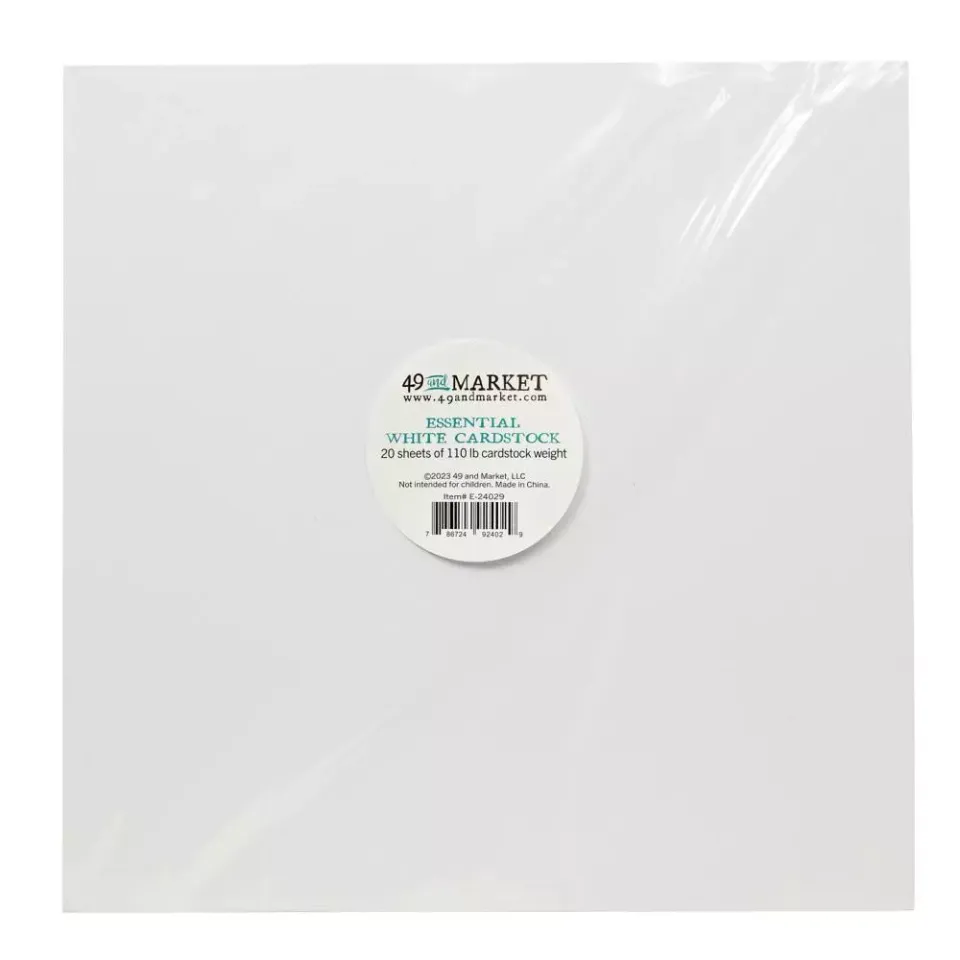 49 and Market Essential kartong 12x12 hvit 20-pk tykk