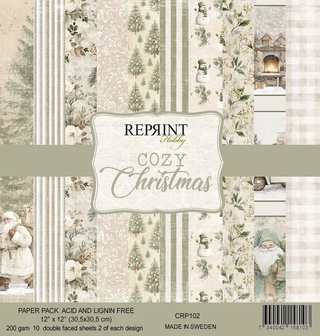 Reprint Cozy Christmas Collection Pack 12x12 mønsterpapir