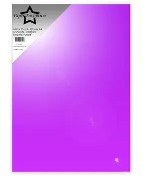 Paper Favourites Mirror Card Glossy speilkartong A4 electric purple