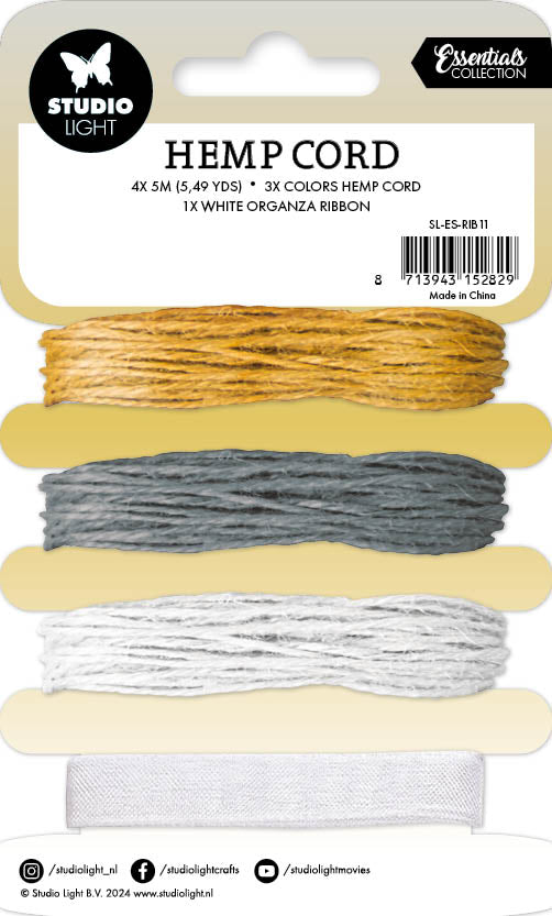 Studio Light Essentials Hemp Cord hamptråd julesett 4 farger