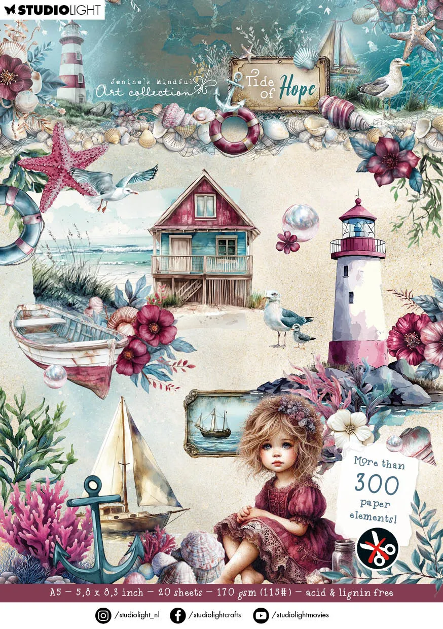 Jenine’s Mindful Art Tide of Hope Christmas Blush papirblokk