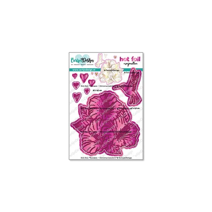 CarlijnDesign CDHF-0081 hotfoil Hibiscus kolibri 8,5 cm