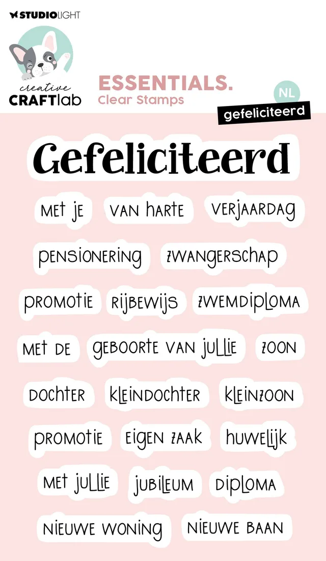 Creative Craftlab Essentials klarstempel Gefeliciteerd