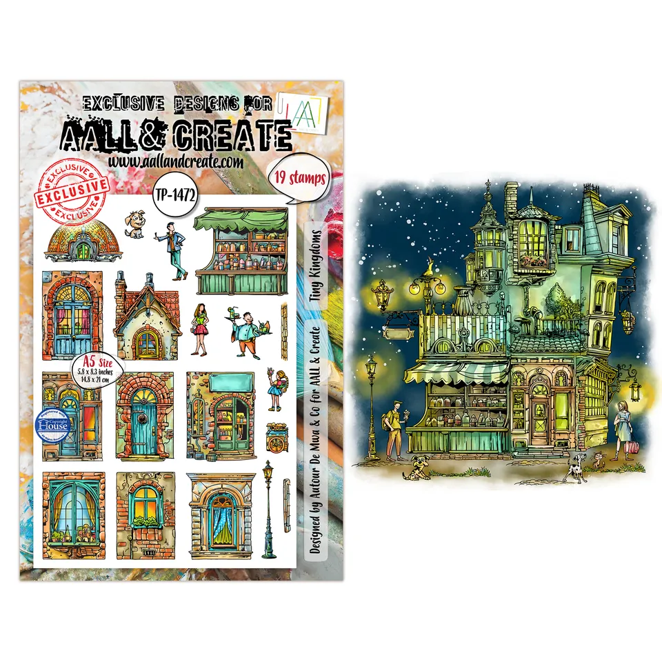 Aall and Create TP-1472 Tiny Kingdoms stempelsett A5 19 stk