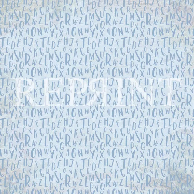 Reprint Little Boy Alphabet Blue mønsterpapir 12x12 blå