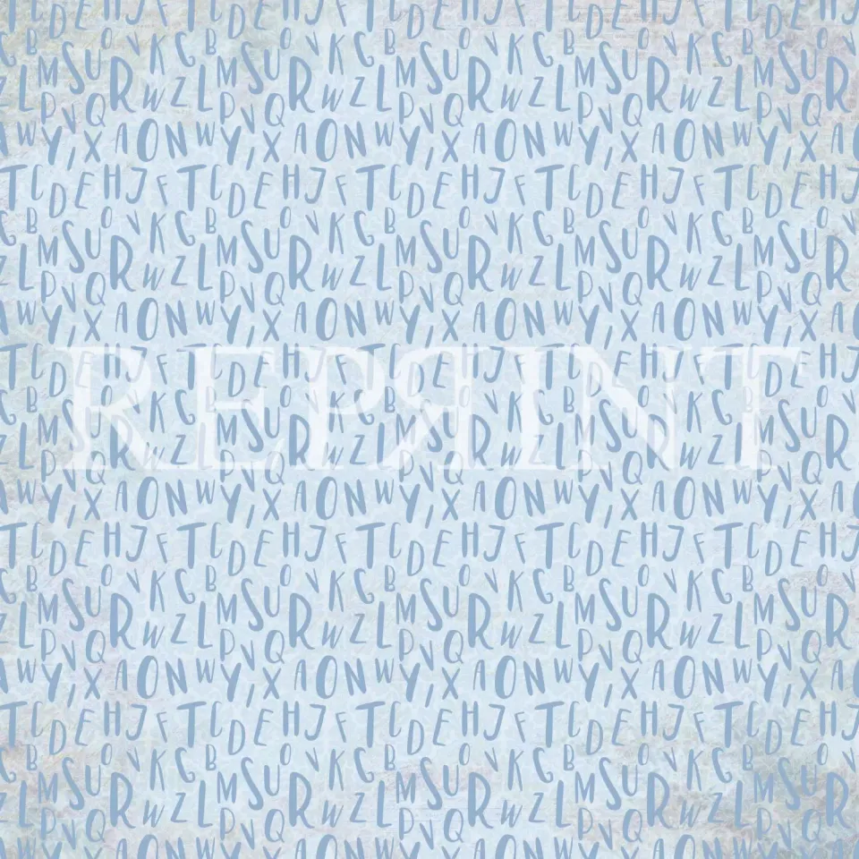 Reprint Little Boy Alphabet Blue mønsterpapir 12x12 blå