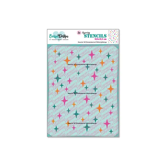 CarlijnDesign Twinkel sterren CDSC-0039 sjablongsett A6 lag-på-lag