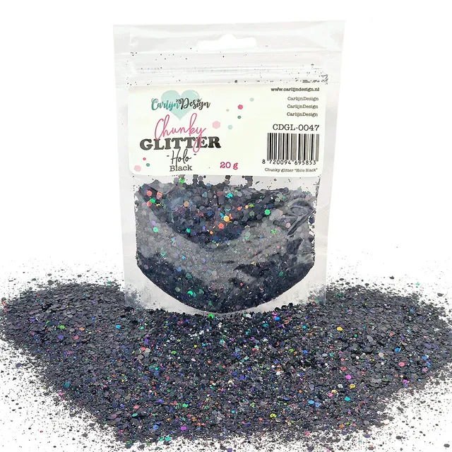 CarlijnDesign Chunky glitter CDGL-0047 glitter holo black 20 g