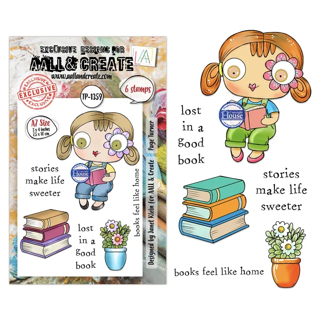 Aall and Create TP-1359 Page Turner stempelsett A7 bok