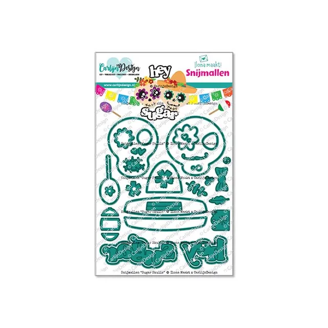 CarlijnDesign Sugar Skulls CDSN-0327 dies meksikanske hodeskaller