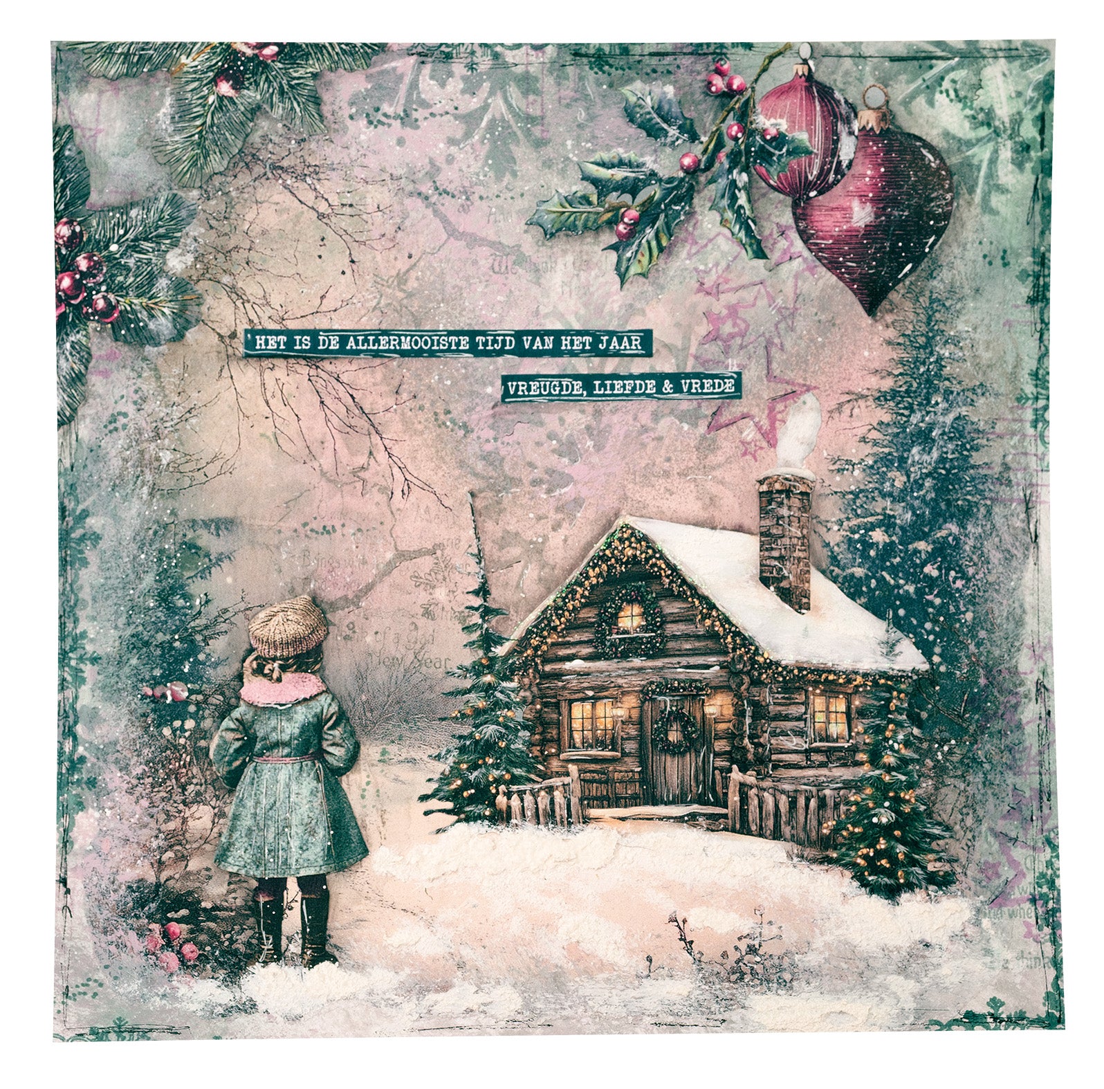 Jenine's Mindful Art Christmas Blush clear stempel Christmas deco