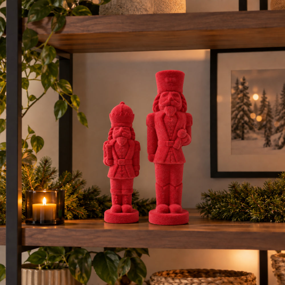 KaiserCraft Holly Days Velvet Nutcracker julepynt i fløyel rød 2-pk