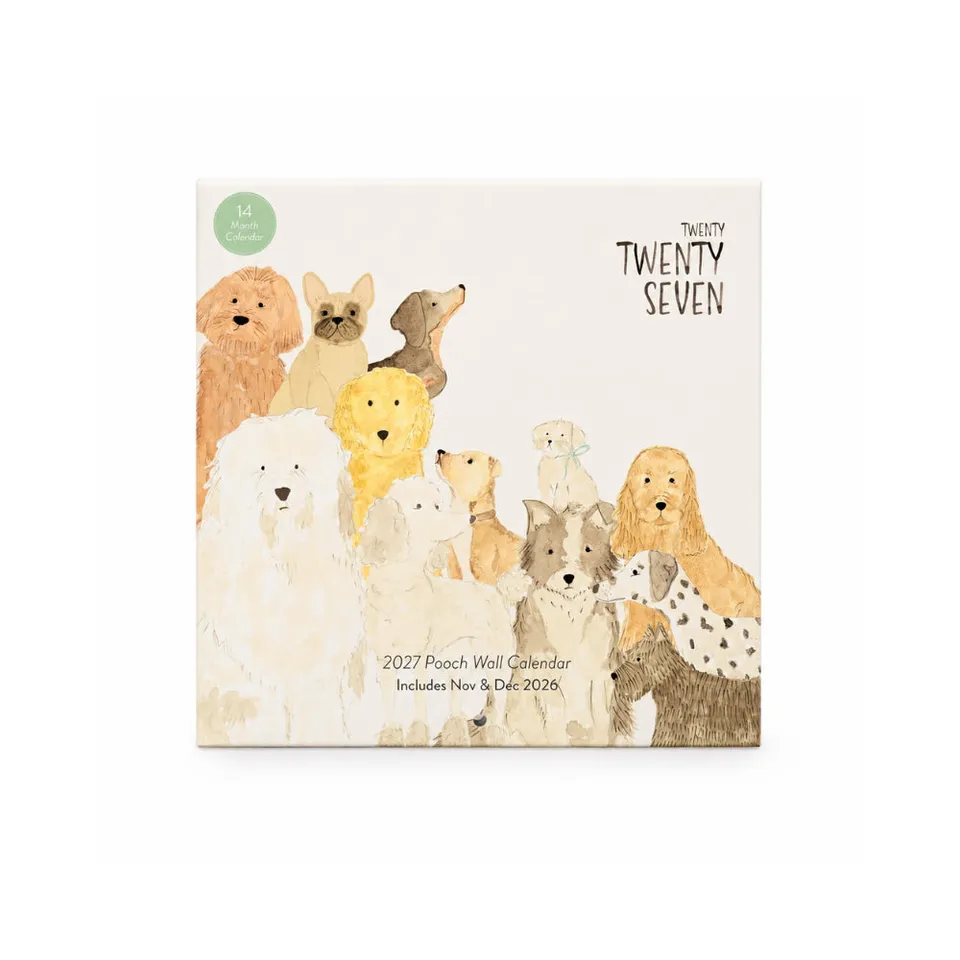 KaiserCraft Pooch veggkalender 2027 14 måneder hundemotiv