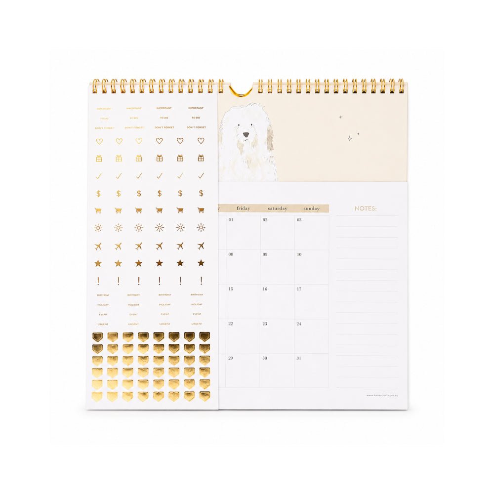 KaiserCraft 2027 Pocket Square Spiral kalender pooch lomme
