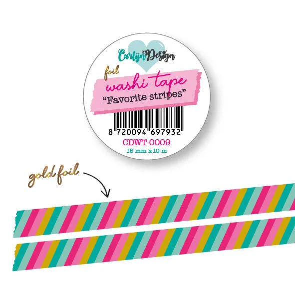 CarlijnDesign Favorite stripes CDWT-0009 washi tape 10 m diagonale striper
