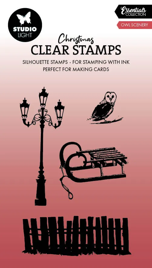 Studio Light Essentials Owl scenery clear stamp 63x95