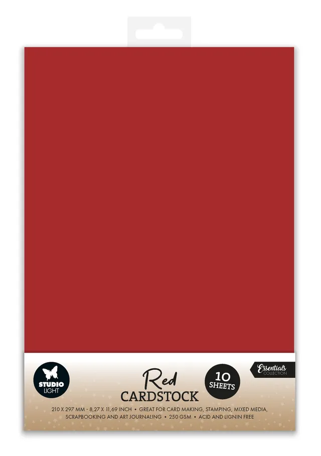 Studio Light Essentials Christmas Red papirsett A4 jul