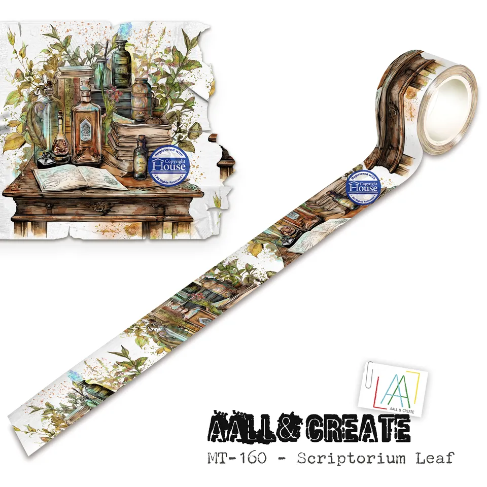 Aall and Create MT-160 Scriptorium Leaf washitape 25 mm