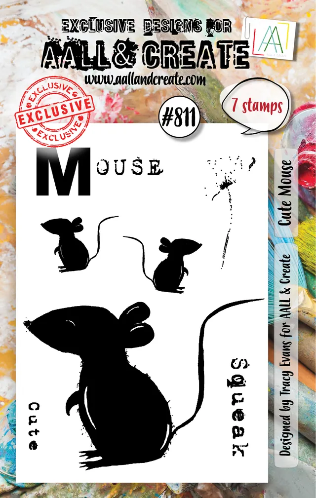 Aall & Create 811 Cute Mouse stempelsett A7 mus