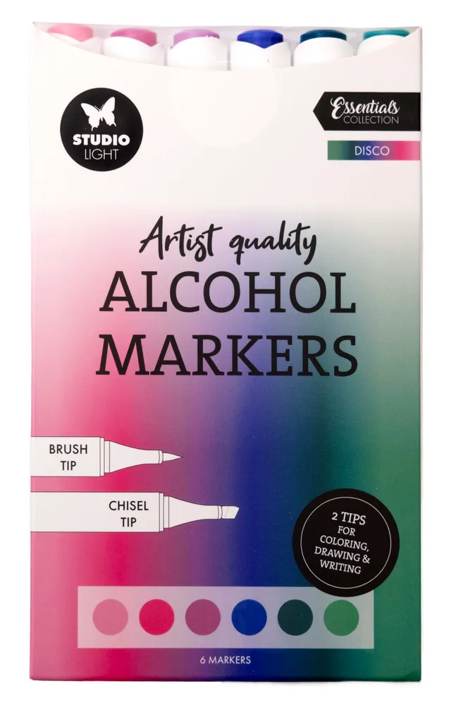 Studio Light Essentials alkoholmarkere Disco 6 stk festfarger