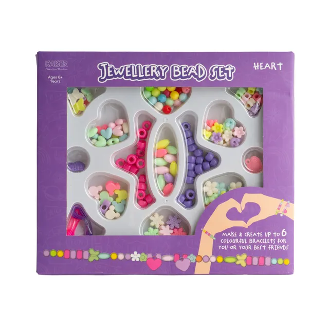 KaiserCraft Creative Club Heart perlesett barn 6 armbånd