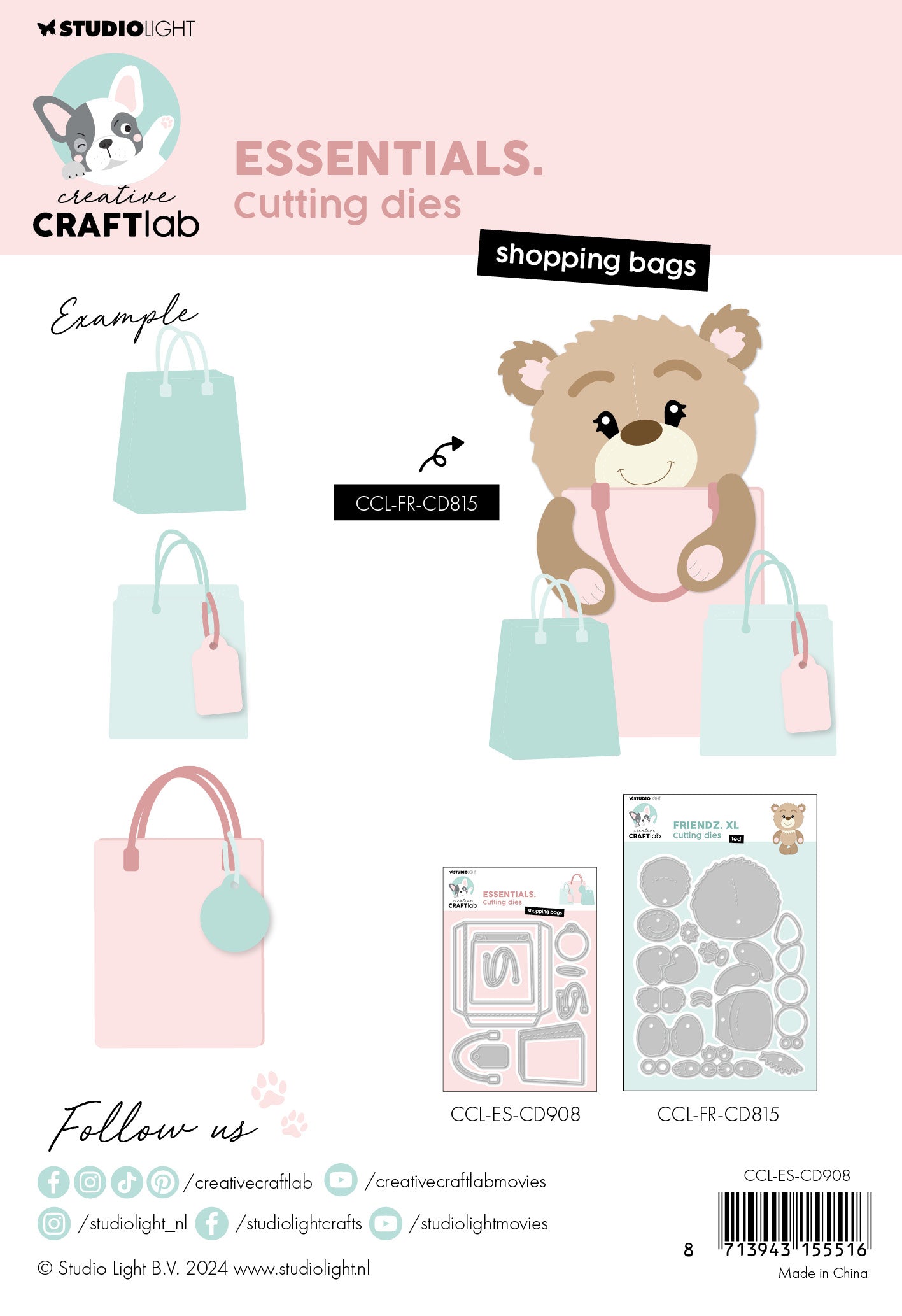 Studio Light Creative Craftlab Shopping Bags dies poser