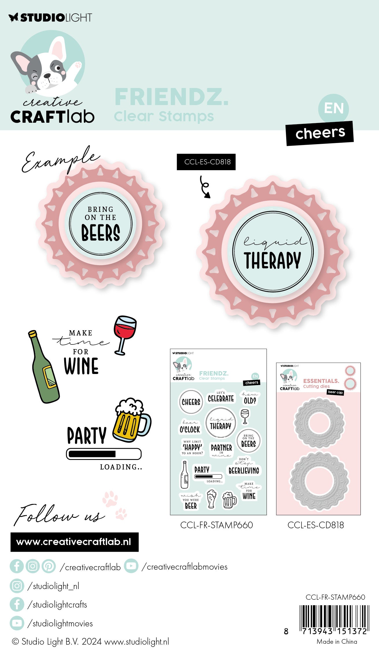 Creative Craftlab Friendz Cheers clearstamp skål