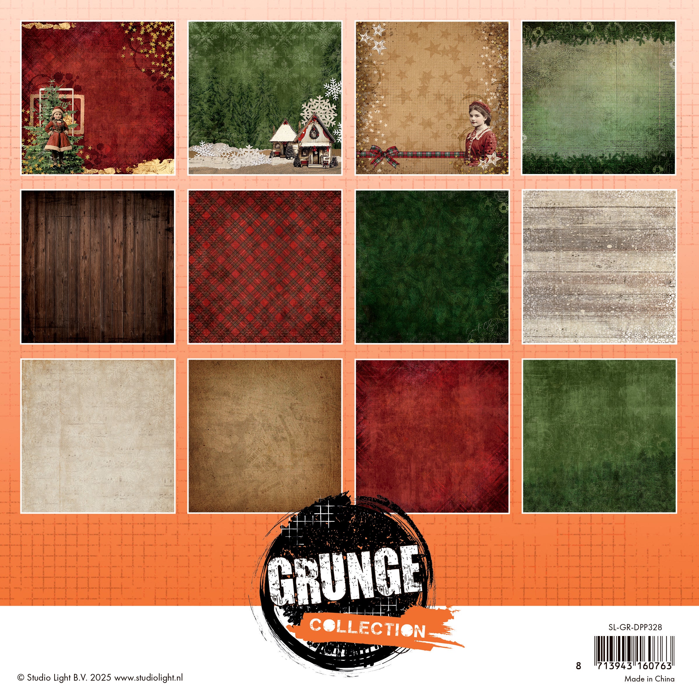Studio Light Grunge Background dieskutt papirblokk 36 ark