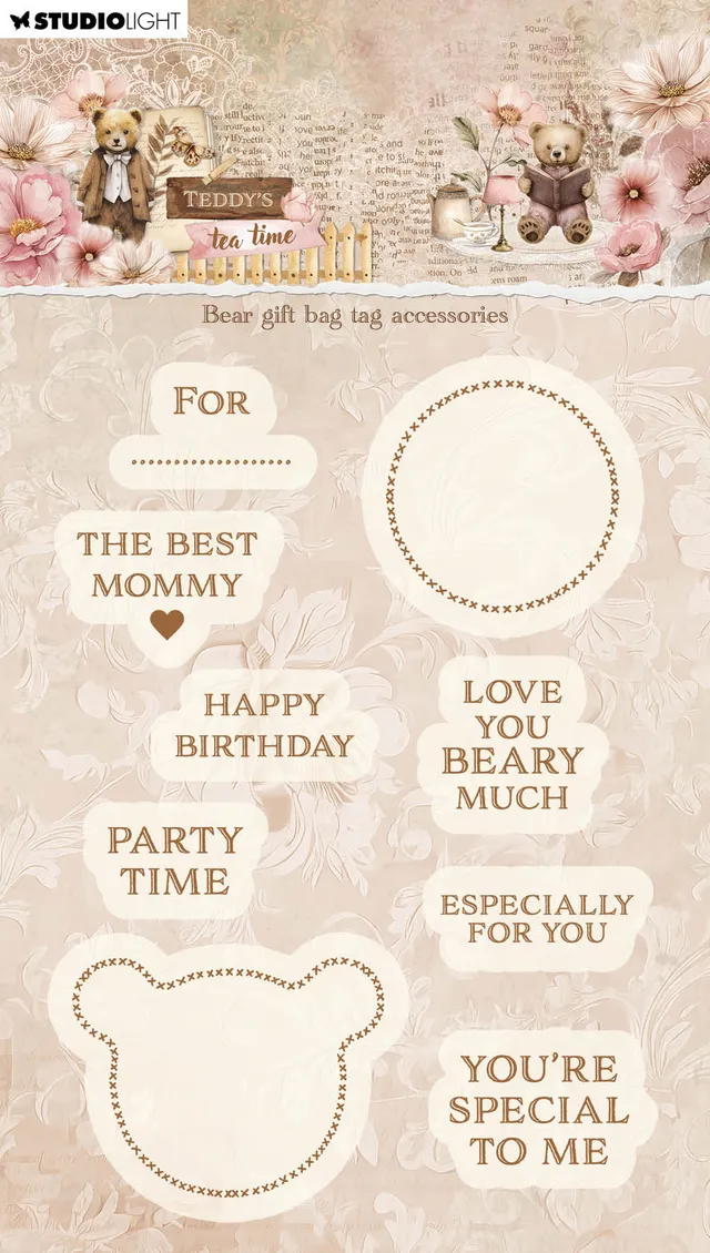 Studio Light Teddy's Tea Time klarstempel Bear gift