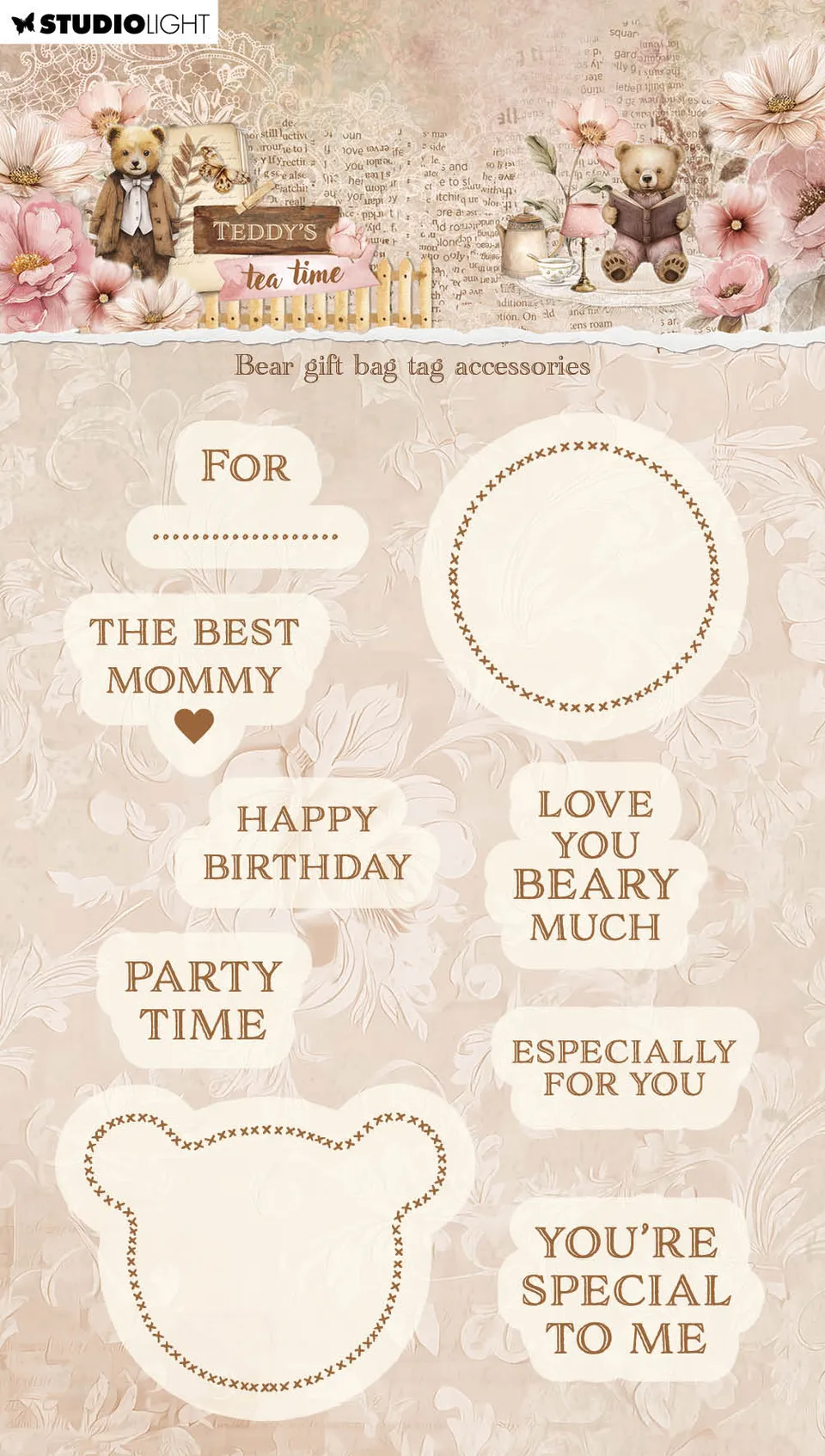Studio Light Teddy's Tea Time klarstempel Bear gift