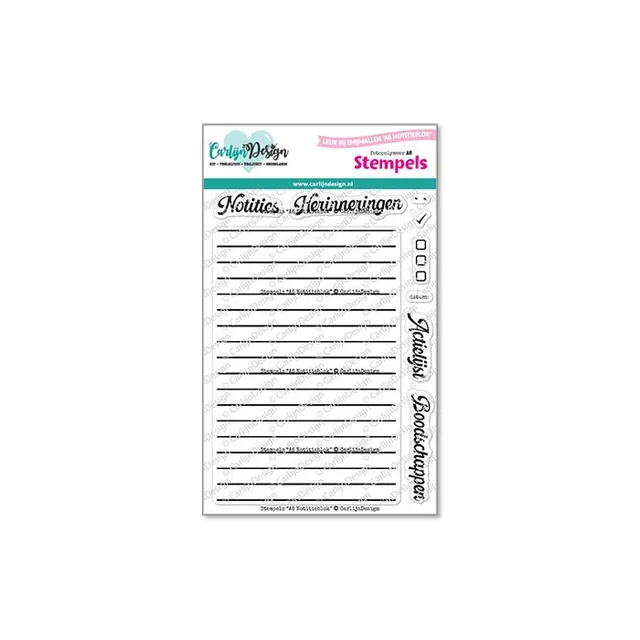 CarlijnDesign CDST-0141 stempelsett notatblokk A6 linjer