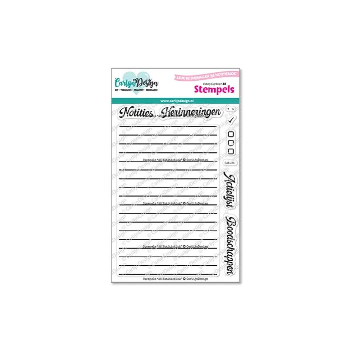 CarlijnDesign CDST-0141 stempelsett notatblokk A6 linjer